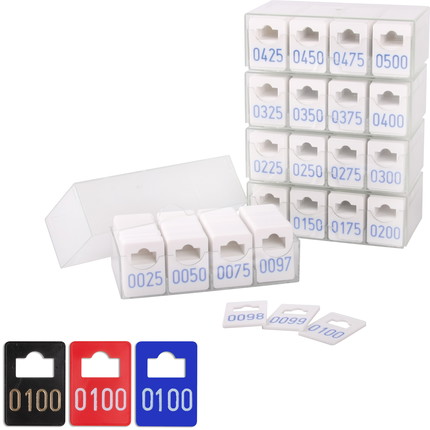 Garderobenmarken 1-500 - weiß