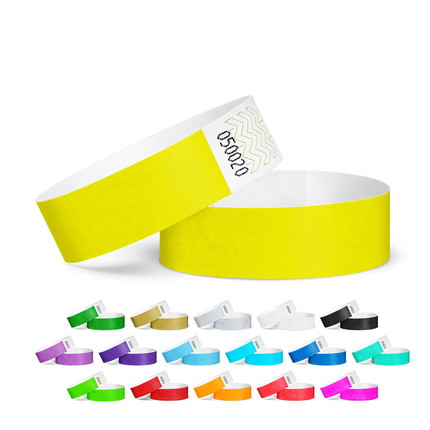Tyvek wristbands, unprinted - neon yellow