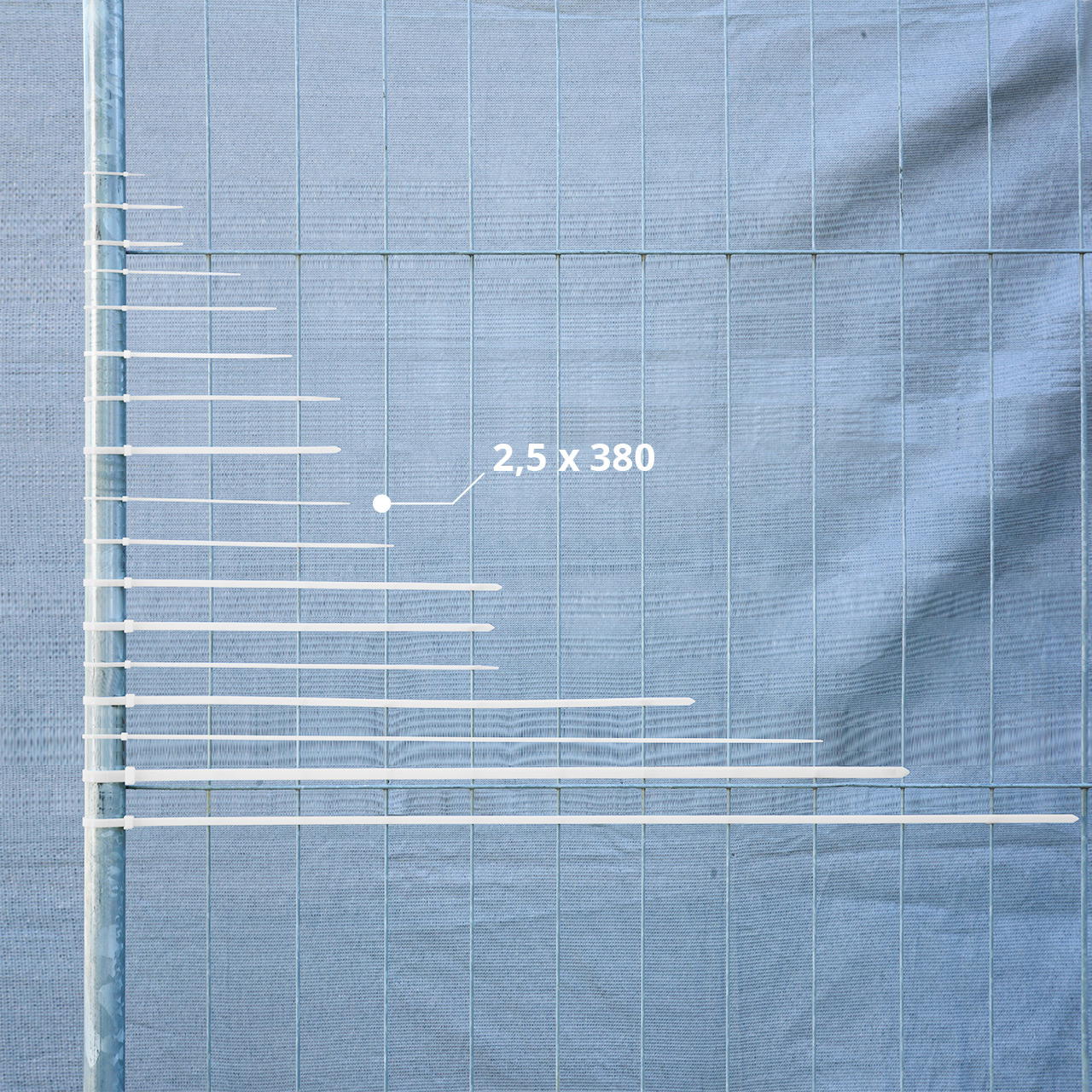Kabelbinder weiß - 2,5 mm x 380 mm