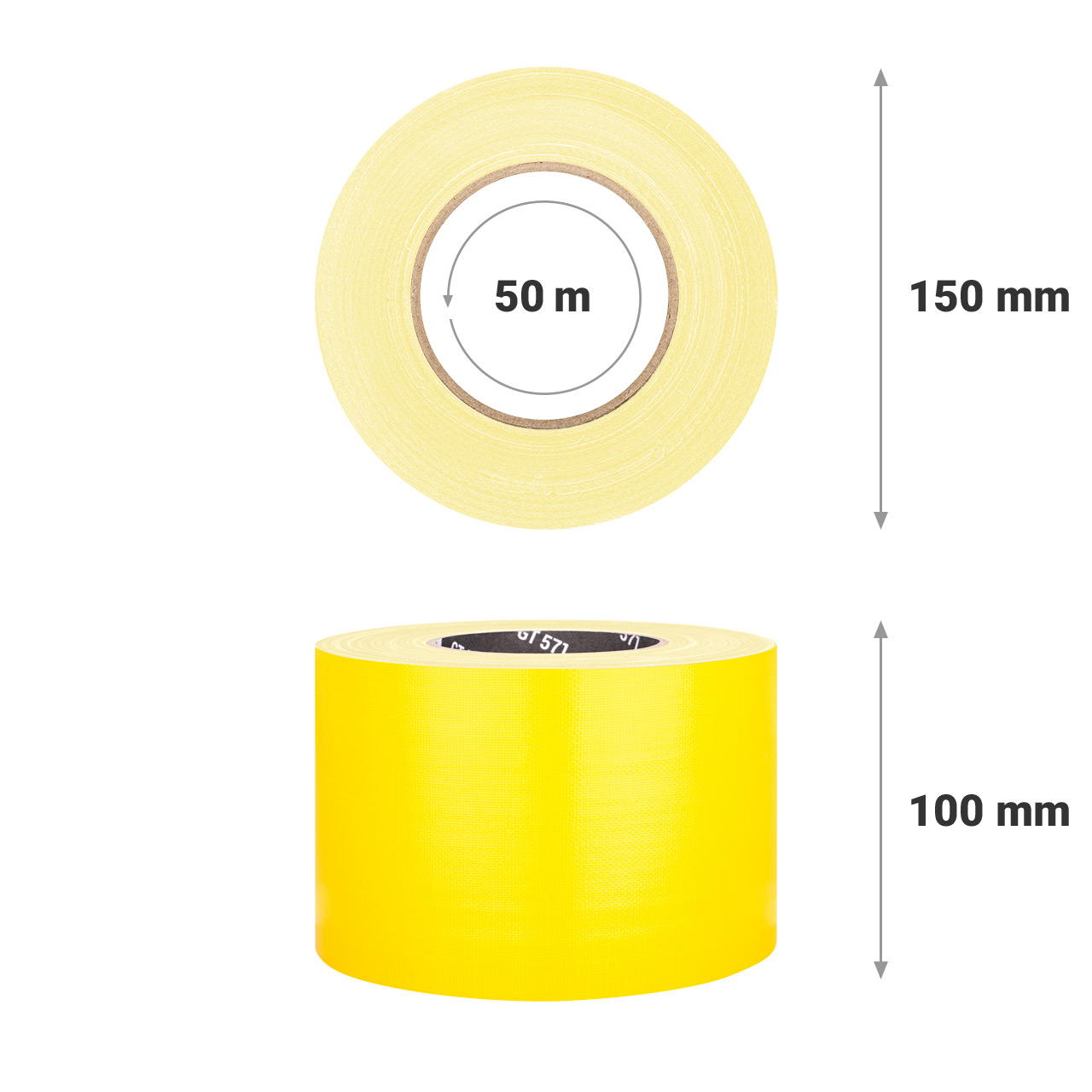 Adhesive cloth tape extra wide GT 571 - sun yellow
