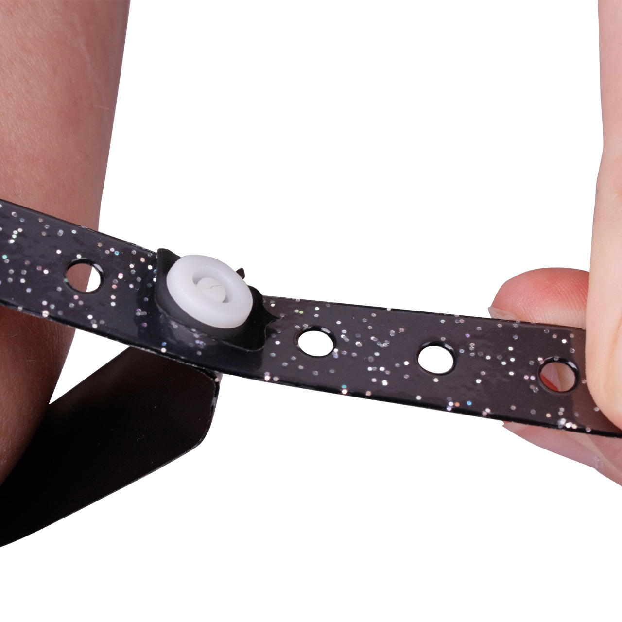 Printed vinyl admission wristbands (1c) - glitter-black