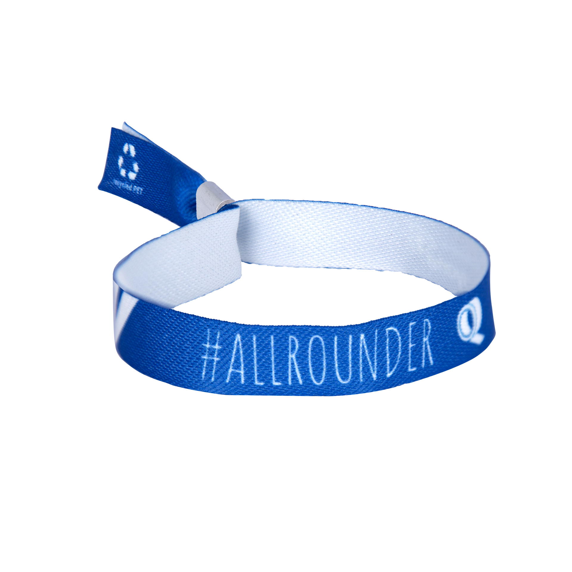 Sustainable festival wristbands printed on rPET - Aluminium fastener (pliers required)