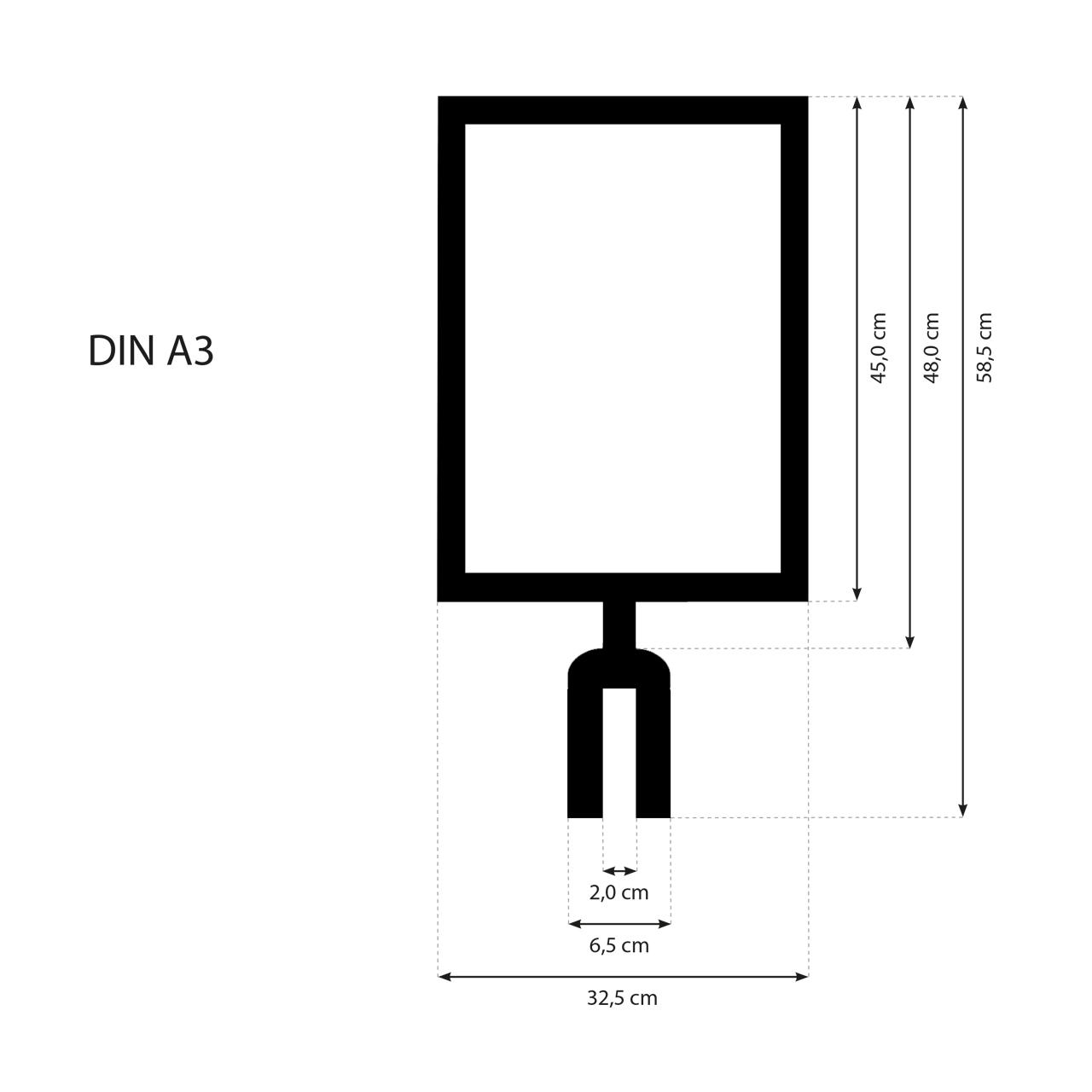 Signboard for barrier stands GRIP - silver - A3