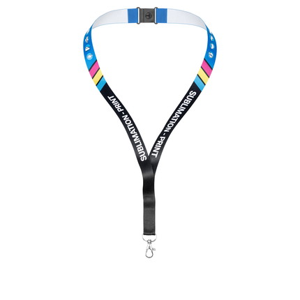 custom lanyards - 20 mm Printed lanyards, single-sided - 20 mm - Carabiner Standard - with safety lock - without clip