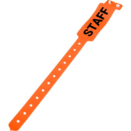 Printed vinyl admission wristbands (1c) - neon orange