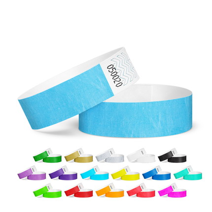 Tyvek wristbands, unprinted, 19 mm wide - light blue