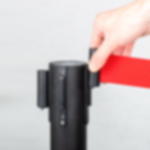 barrier stands with belt - red GRIP barrier stands – steel - red