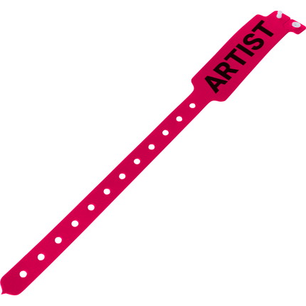 Printed vinyl admission wristbands (1c) - magenta