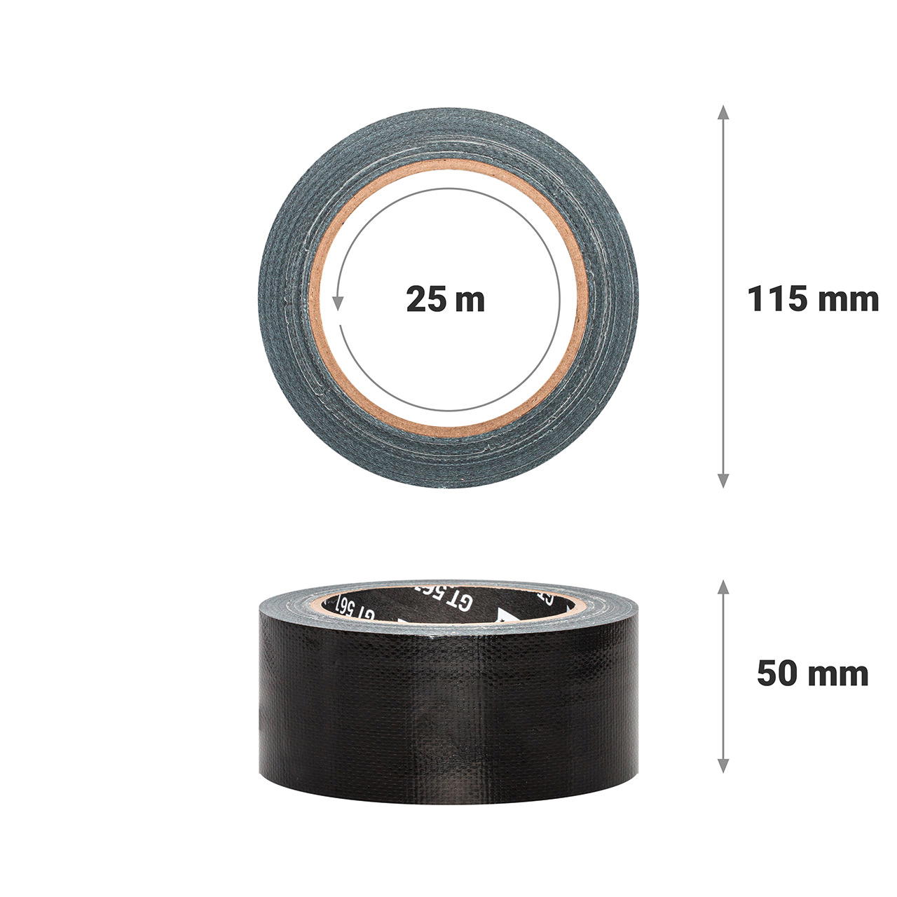 Adhesive cloth tape GT 561 - 25 m - black