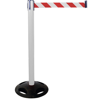 belt barrier posts - white Plastic belt barrier posts - white - red-white