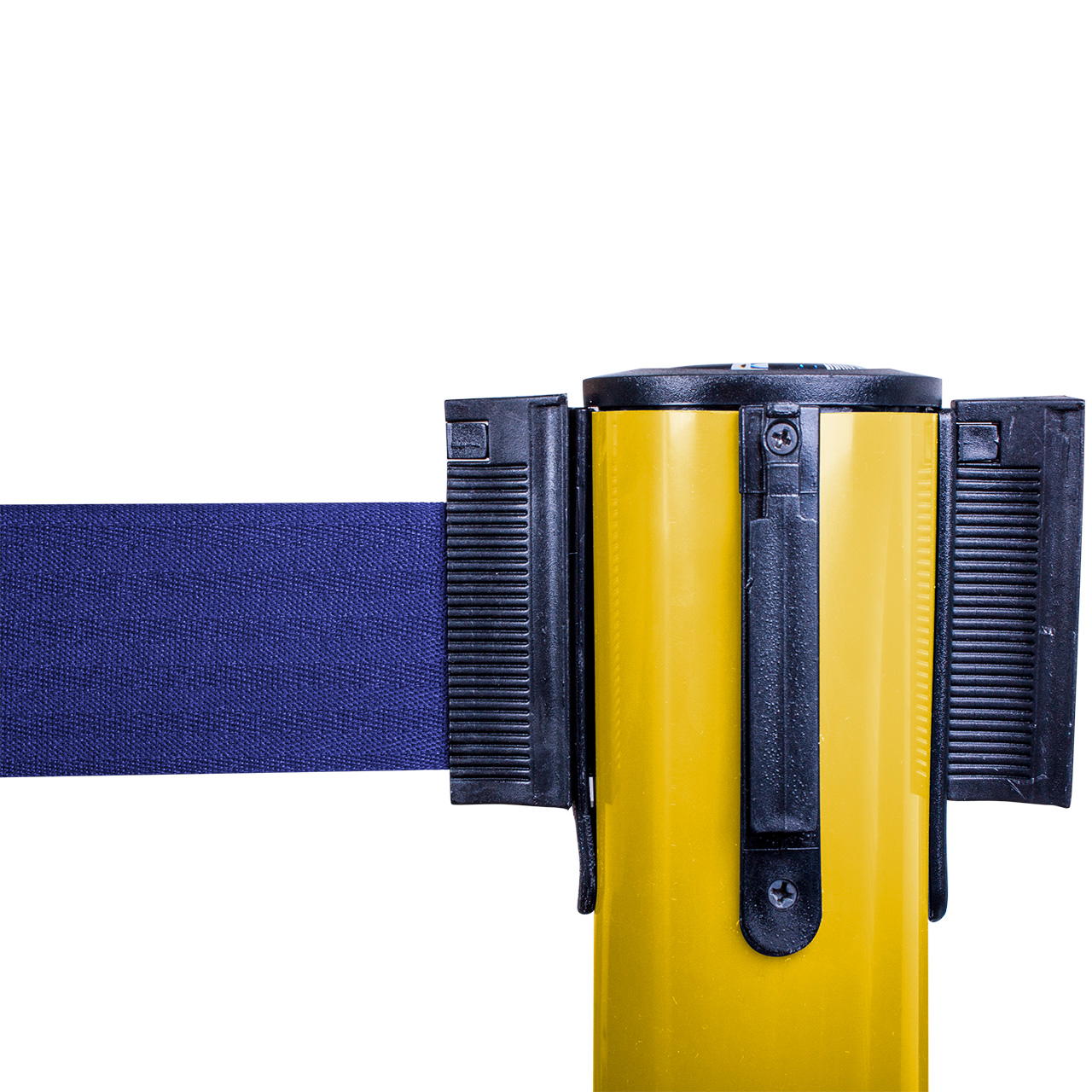 Plastic belt barrier posts - yellow - blue