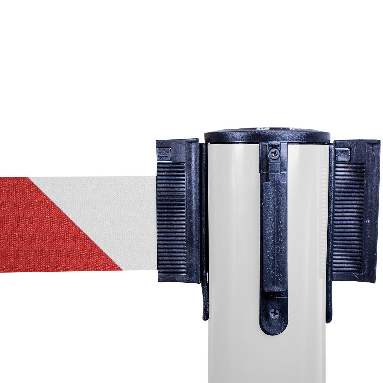 Plastic belt barrier posts - white - red-white