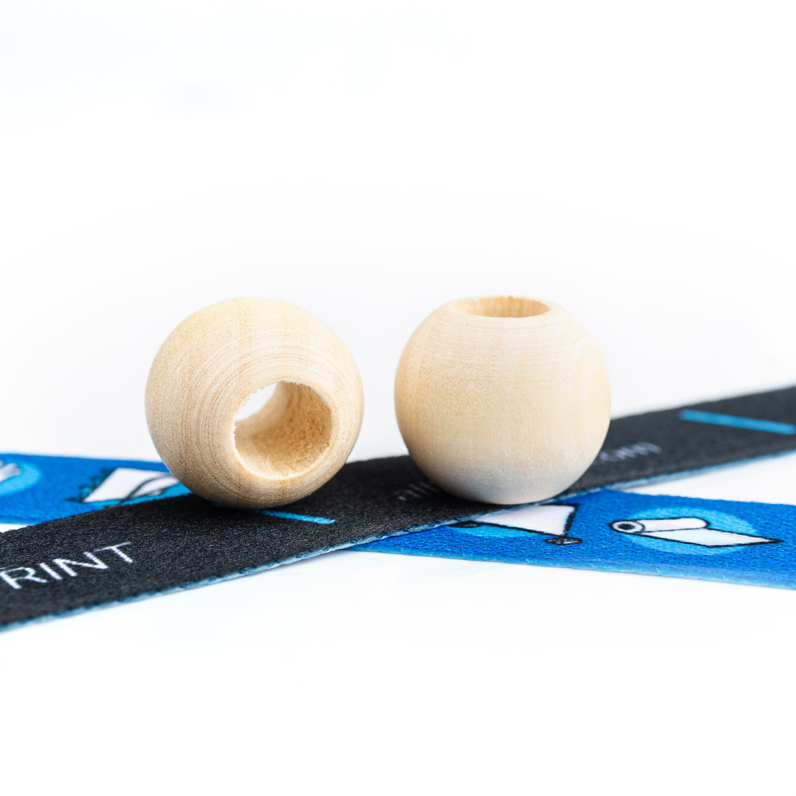 Stoffbänder bedruckt - 1-seitig - wiederverwendbare Perle Holz