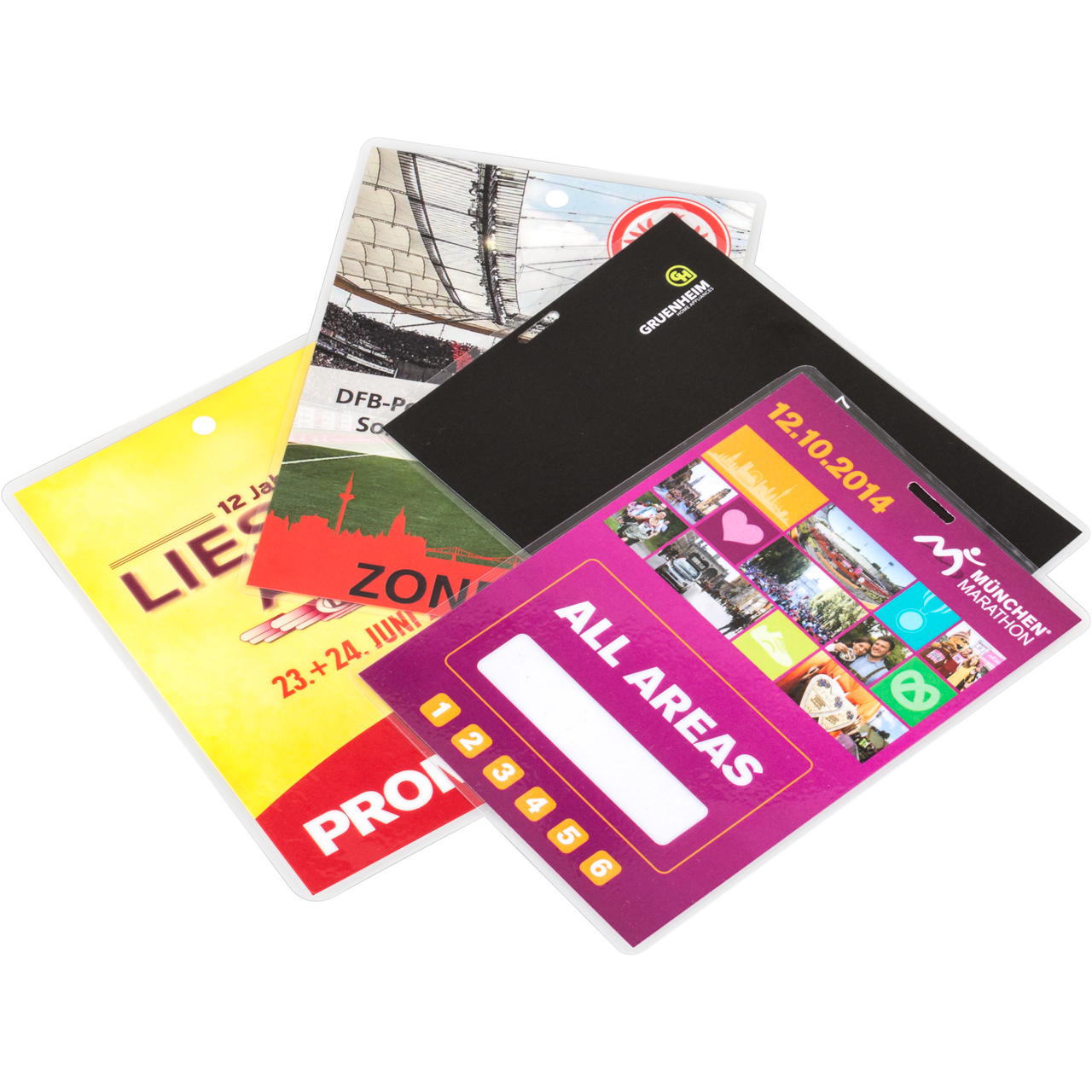 Backstagepass laminated - large (DIN A6) - with numbering - 1-page - with round hole